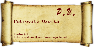 Petrovitz Uzonka névjegykártya